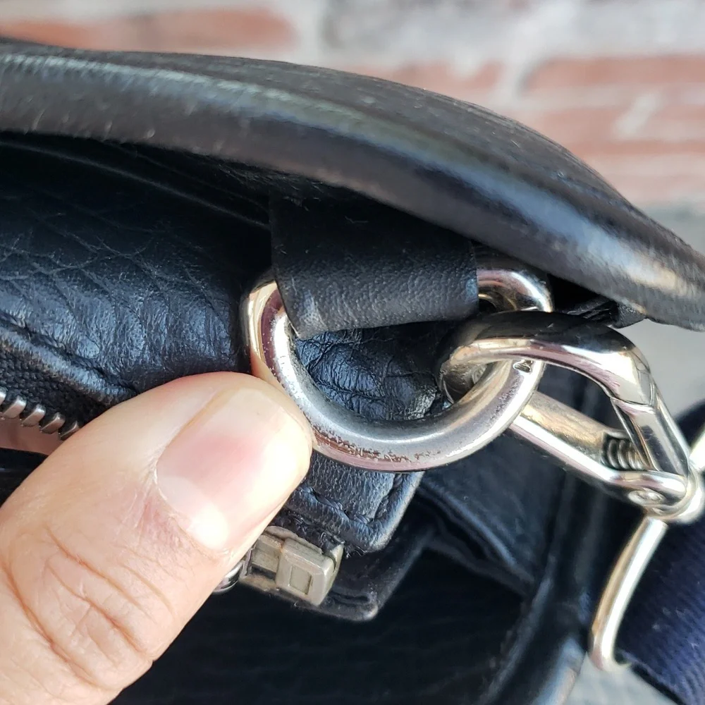 MCM Unisex Black Leather Messenger Laptop Bag Designer Convertible Professional